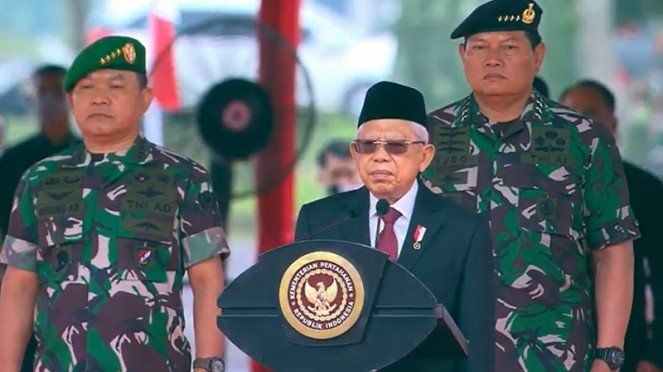 Wakil Presiden KH Maruf Amin meresmikan Komcad 2022 di Batujajar Bandung