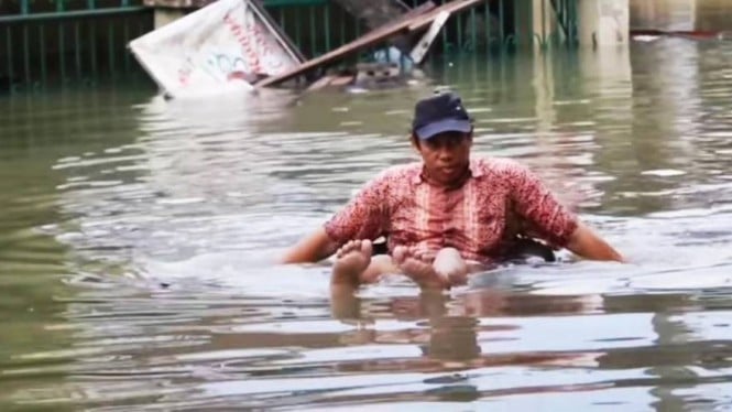 Kondisi banjir di Medan