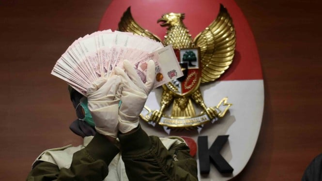 Ilustrasi barang bukti uang dari Operasi Tangkap Tangan (OTT) KPK.