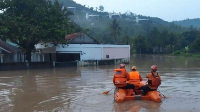 (ILUSTRASI) Banjir di Kabupaten Cianjur, Jawa Barat, pada 2021 Lalu.