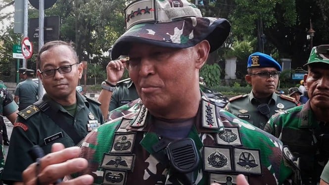 Panglima TNI Jenderal Andika Perkasa di Solo, Jawa Tengah.