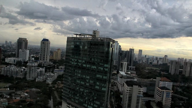 Cuaca berawan di Jakarta. (Ilustrasi).