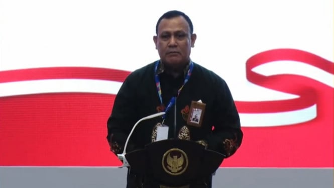 Ketua KPK Firli Bahuri di acara Hari Antikorupsi se Dunia di Jakarta tahun 2022